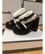 Size 7 LARROUDE Dolly Ankle Strap Platform Sandal in Black BNIB - $268.93 CAD