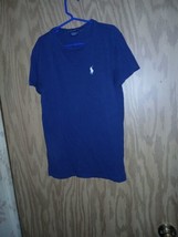 Ralph Lauren Sport T-Shirt Womens Size XS Blue With White Pony Logo Pima Cotton - £11.65 GBP