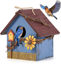 Hanging Bird Houses for outside Decorative Birdhouse, Garden Bird Feeder... - $39.29