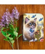 Whimsical Cat Bible Cover, Floral and Butterfly Design, Bible Case, Cat ... - €17,48 EUR