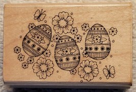 Hero Arts Easter Egg Border Rubber Stamp, Flowers, Butterflies, Model 648D - NEW - £5.55 GBP