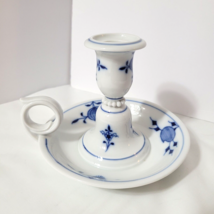 Meissen Handled Candleholder Blue Onion Chamber Stick Sword Backstamp - $36.42