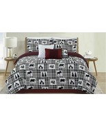 Cabin Pine Bear Lodge Wildlife 7 Piece Bed In A Bag Comforter Sets, Choi... - £59.48 GBP+