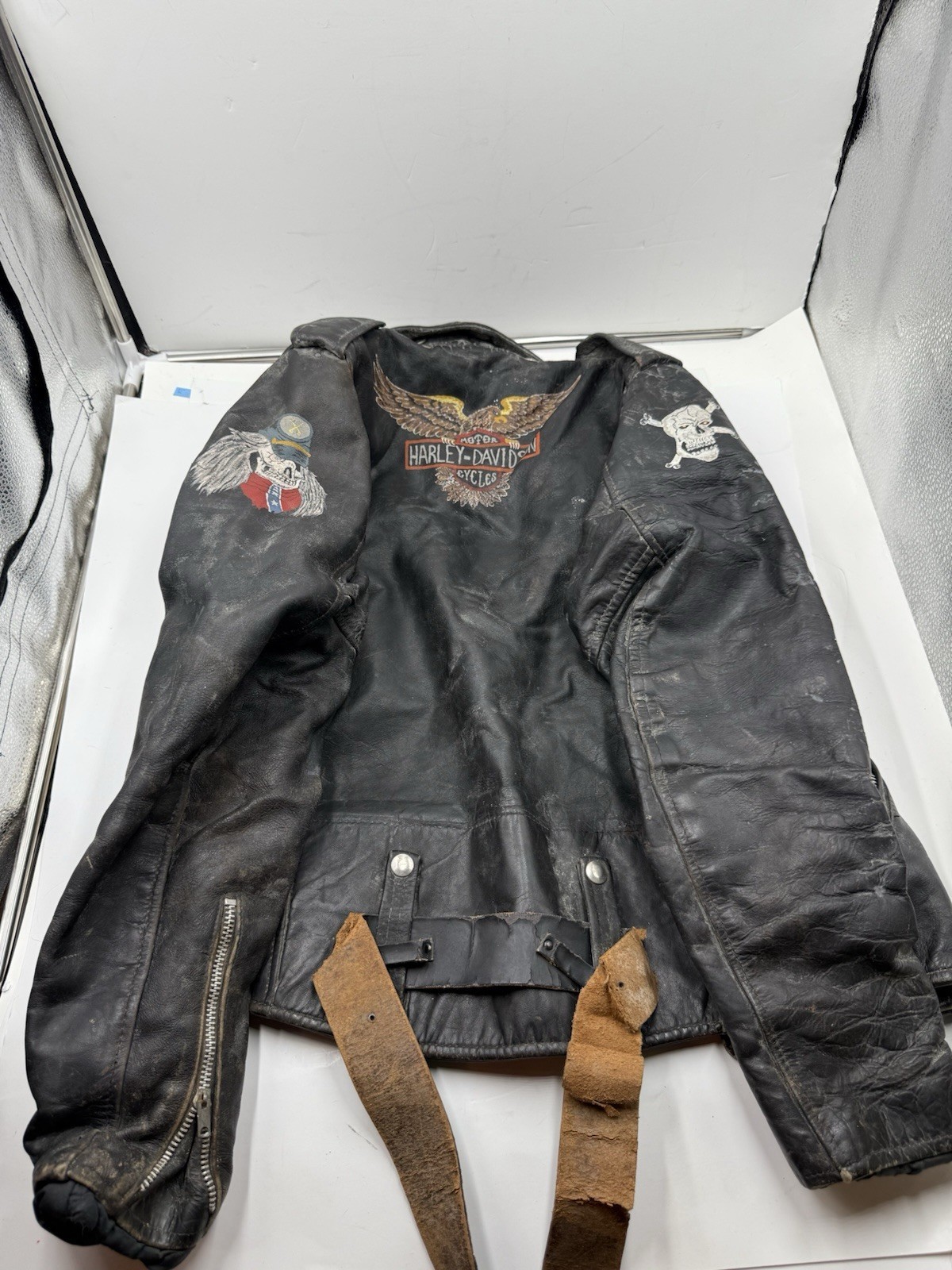 Vintage 1970s 80s AMF Harley Davidson Leather Aviator Motorcycle Jacket 38 - $197.99