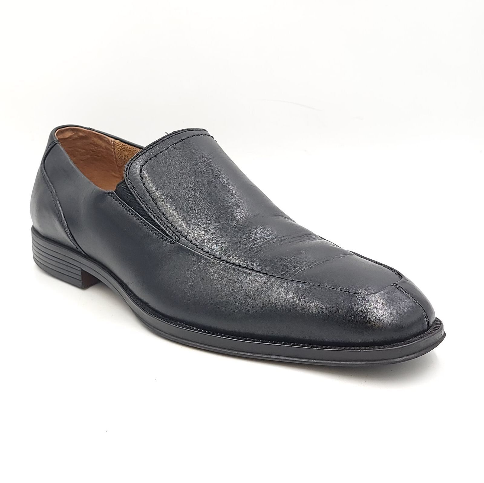 Primary image for Florsheim Men Slip On Split Toe Loafers Size US 11.5D Black Leather