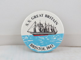 Vintage Museum Pin - SS Great Britain Bristol UK - Celluloid Pin  - $15.00