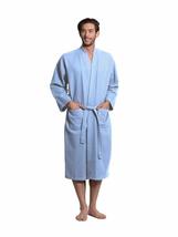 Turkuoise Men&#39;s Premium Cotton Lightweight Spa Bathrobe Light Blue XX Large - $658.35 MXN
