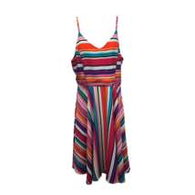 Spenser Jeremy Womens Fit &amp; Flare Dress Multicolor Striped Midi Sleeveless 6 New - £17.42 GBP
