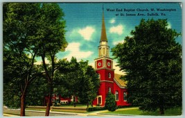 West End Baptist Church Suffolk Virginia VA UNP Unused Linen Postcard F6 - £2.35 GBP