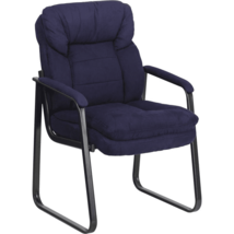 Navy Blue Microfiber Executive Side Reception Chair with Comfortable Lumbar - $296.99