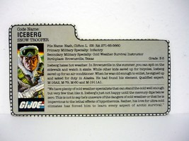 GI Joe Iceberg File Card Vintage Action Figure Accessory Part 1986 - £4.72 GBP