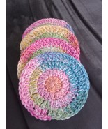 Handmade Crochet Round Multi-Color Coasters Set of 4 - $20.00