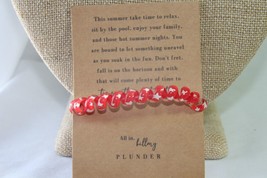 Plunder Bracelet (New) Red W/ White Stars Stretch Bracelet - £8.18 GBP