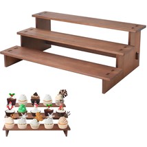 3 Tier Wooden Risers Display Stands, Perfume Organizer Stand, Rustic Dis... - $30.99