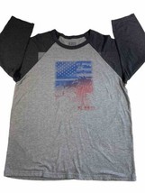 5.11 Tactical Shirt Men&#39;s XL 3/4 Sleeve Flag Patriotic Grey Black Crew Neck - $9.88