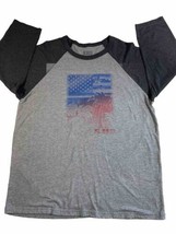 5.11 Tactical Shirt Men&#39;s XL 3/4 Sleeve Flag Patriotic Grey Black Crew Neck - £7.89 GBP