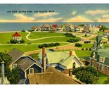 Air View Ocean Park Linen Postcard Oaks Bluff Massachusetts 1943 - $11.88