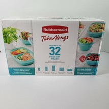 Rubbermaid TakeAlongs 32 Piece Set Teal/Blue New in Box freezer safe Meal Prep - £16.25 GBP
