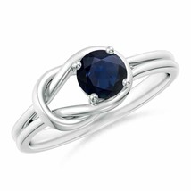 ANGARA Solitaire Blue Sapphire Infinity Knot Ring for Women in 14K Solid Gold - £517.26 GBP