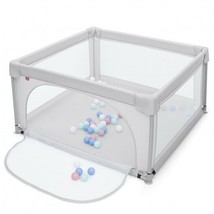 Large Safety Play Center Yard with 50 Balls for Baby Infant-Gray - Color: Gray - £73.00 GBP