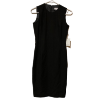 Calvin Klein Sheath Dress Women&#39;s 2P Petites Black Solid Party Cocktail LBD New - £18.98 GBP