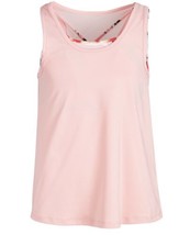 Ideology Girls Mesh Back Layered Look Tank Top Satin Pink S (7/8) - $8.91