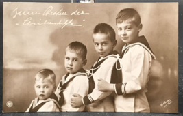 1914 RPPC Wilhelm II Crown Prince&#39;s Sons Prince Wilhelm Postcard Sailors - £14.81 GBP