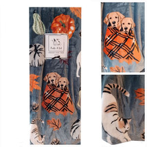 PIckle &amp; Dot Fall Autumn Cat Dog Pumpkin Oversized Plush Throw Blanket 60x70&quot; - £45.39 GBP