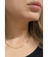 14K Gold Paper Clip Chain Necklace Women’s  size 18” - $78.21