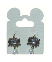 Disney Mickey Head Icon Bow and Pearls Dangle Earrings - $29.65