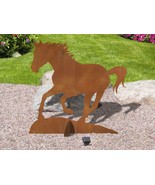 36in Wide Running Horse Western Decor Sturdy Rust Metal Yard Art Lawn Sc... - $269.00