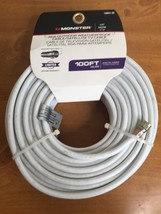 Monster RG6 Coaxial Cable 100&#39; Cable &amp; Satellite Outdoor Weatherproof 140041-00 - £15.66 GBP