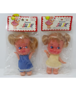 Elmar Sweet Susie  MCM Vintage Girl Dolls Big Blue Eyes Pigtail Rubber Face - $20.58 CAD