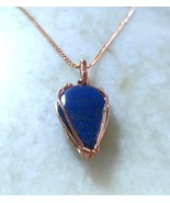 Natural Blue Lapis Lazuli Pear Pendant, Royal Blue Gemstone Necklace - $95.00