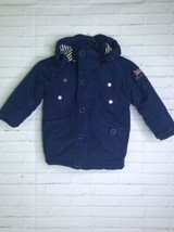 Ben Sherman Hooded Parka Jacket Double Mock Layer Zip Up Blue Little Boy... - £15.87 GBP
