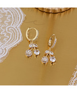 18K Gold with Dainty CZ Cherry Earrings - £8.29 GBP