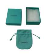 TIFFANY &amp; CO Blue Jewelry Display Box and Small Felt Bag (BOX &amp; BAG ONLY) - $348.35 MXN
