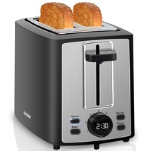 Toaster 2 Slice, Bread Toaster With Lcd Display, 7 Shade Settings, 1.4&#39;&#39;... - £38.25 GBP