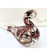 Vintage Murano Style Purple and Clear Art Glass Duck Sculpture circa 1970s  - $135.61 CAD