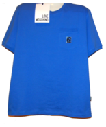 Love Moschino Blue Logo Design Cotton Men&#39;s T-Shirt  Size XL - £73.61 GBP