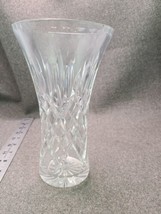 Vtg American Brilliant Cut Crystal Vase 24% Leaded Glass 8&quot; Tall - £18.97 GBP