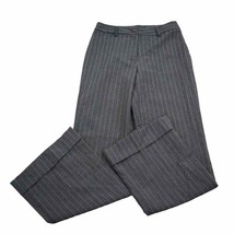 Star City Pants Womens 7 Gray Woven Striped Flat Front Straight Dress Pants - £20.08 GBP