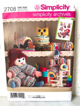 Simplicity Yo Yo Toys Doll Clown Owl Caterpillar Dog Sewing Pattern 2708 Uncut - $9.45