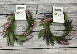 Spring Purple &amp; Pink Floral Wreath Garland NEW 2 packs 6 ft. each / 12 ft. total - £9.35 GBP