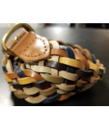 VINTAGE Braided Multi-Color Earth Tone Belt Size ML Genuine Leather Guat... - £17.02 GBP