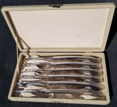 RARE Japan Sword Stainless Steel Serrated Blade Scalpel Steak Knives set of 6 - £59.31 GBP