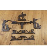 VARIOUS CAST IRON WEATHERVANE DIRECTIONS PARTS FIGURES STEAMPUNK REPURPO... - $61.01 CAD
