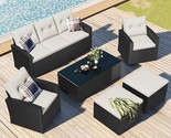 Merax 6 PCS Outdoor Patio Conversation Sets All-Weather PE Sectional Fur... - $1,429.99