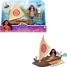 Disney Princess Moana Small Doll &amp; Boat Playset with Floating Boat Vehicle &amp; 2 C - £36.06 GBP