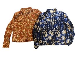 Baxter and Wells Women&#39;s button up Jackets size Large orange and blue  - $16.00